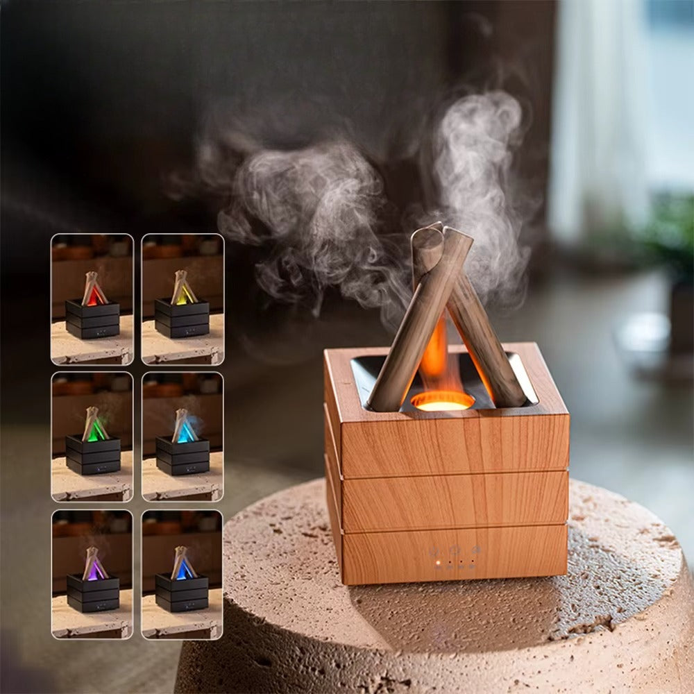 Bonfire Flame Aroma Diffuser – 280ml Ultrasonic with Remote & Timer