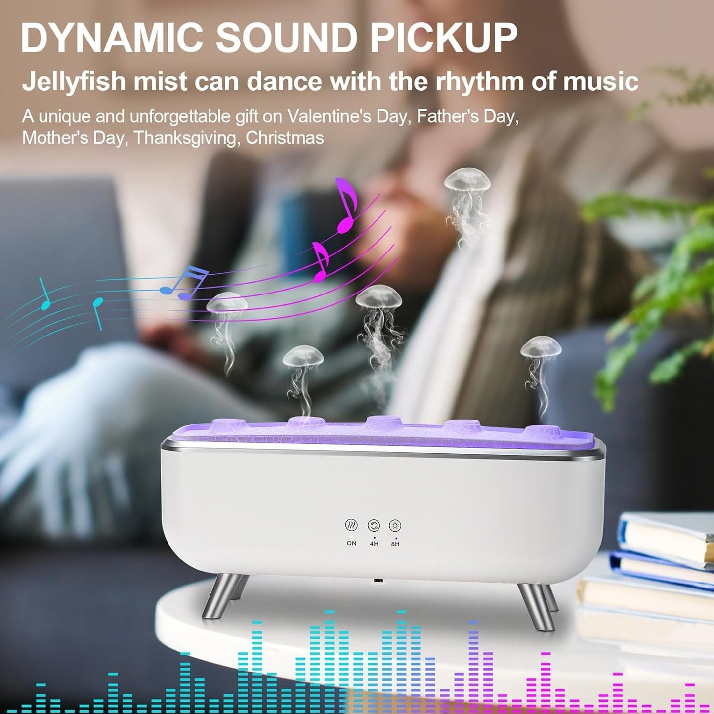 Dynamic Jellyfish Mist Aroma Diffuser – 300ml Ultrasonic Humidifier with LED Ambient Lights & Remote Control