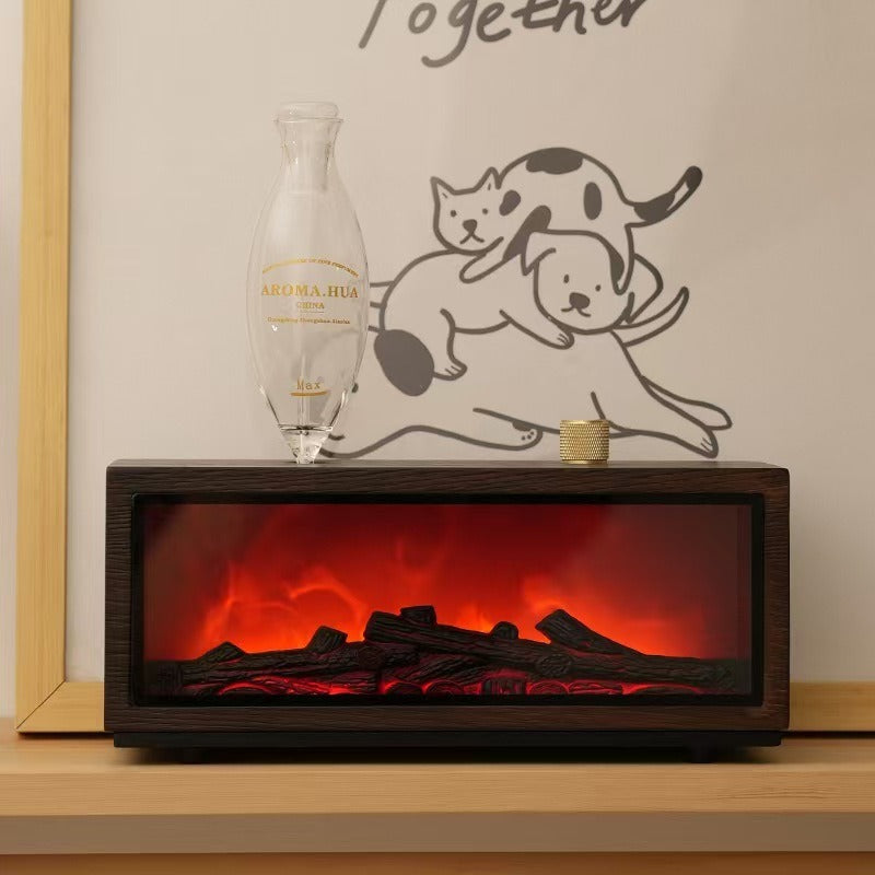 Retro Flame Cool Mist Diffuser – Ultra Quiet, No Water or Heat, Perfect for Home & Office
