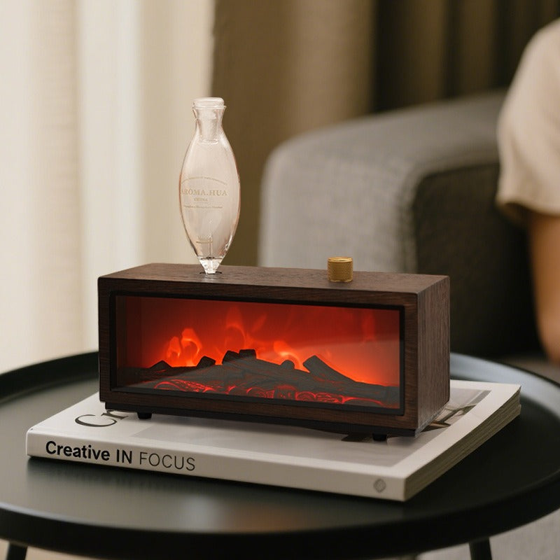 Retro Flame Cool Mist Diffuser – Ultra Quiet, No Water or Heat, Perfect for Home & Office