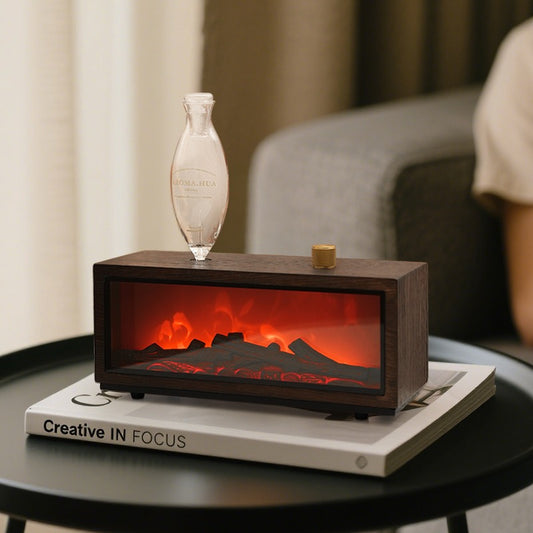 Retro Flame Cool Mist Diffuser – Ultra Quiet, No Water or Heat, Perfect for Home & Office