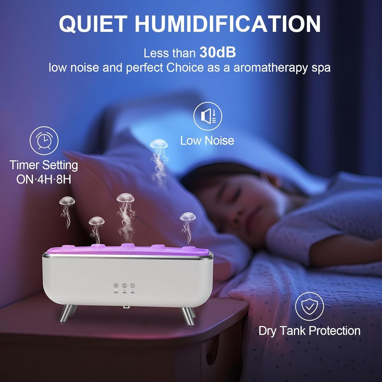 Dynamic Jellyfish Mist Aroma Diffuser – 300ml Ultrasonic Humidifier with LED Ambient Lights & Remote Control